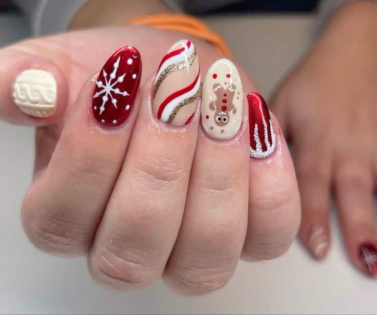 Gingerbread Nails Design